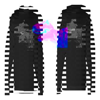 EDM Tyrannosaurus Rex Trippy Vaporwave Rave Dinosaur Tank Top Long Sleeve T-Shirt | Mazezy