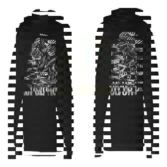 Electronic Music Dinosaur Dj Dubstep Long Sleeve T-Shirt | Mazezy