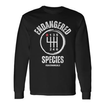 Endangered Species Manual Gearbox Stick Shift 6 Speed Long Sleeve T-Shirt - Thegiftio UK