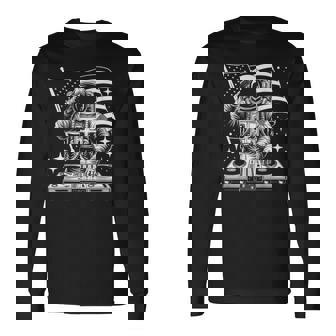 Espacio Exterior Dj Astronauta Edm Usa Flageterano Camiseta de manga larga - Regaloses