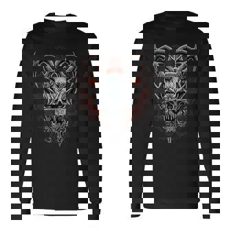 Evilkeleton Heavy Metal Gótico Demoníaco Camiseta de manga larga - Regaloses