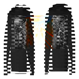 Expressionist Artsy Dog Artistic Australian Shepherd Long Sleeve T-Shirt | Mazezy