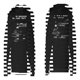 F2 日本戦闘機 長袖Tシャツ - Kawaiitshirt