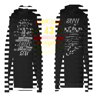 Fabriqué Il Y A 43 Ans 43 Ans Anniversaire Blague T-shirt à manches longues - Cadeauxyz