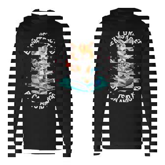 Facilement Distrait Par Les Chats Et Les Livres Amusant Amoureux Des Chats Et Des Livres T-shirt à manches longues - Cadeauxyz