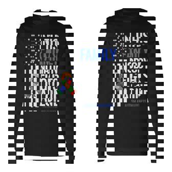 In This Family Nobody Fights Alone Blue Autism Awareness Long Sleeve T-Shirt | Seseable UK