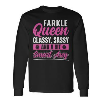 Farkle Game Farkle Player s Women's Black Farkle Queen Farkle Dice Game Long Sleeve T-Shirt - Thegiftio UK