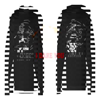 Fearless Catcher Run I Dare You Graphic For Baseball Players Long Sleeve T-Shirt | Seseable UK