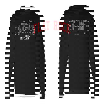 Flat Rock Michigan College University Style Long Sleeve T-Shirt | Mazezy