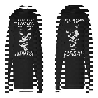 Folk Punk Made Me Gay Chicken Punk Long Sleeve T-Shirt | Mazezy