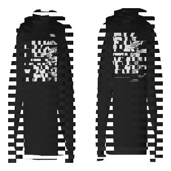 Folk Yeah Punk Rock Banjo & Bluegrass Hybrid Graphic Long Sleeve T-Shirt | Mazezy