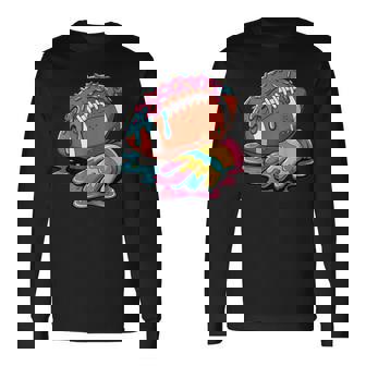 Football Drip Wr Lineman Qb Rb Db Ice Cream Football Long Sleeve T-Shirt - Monsterry