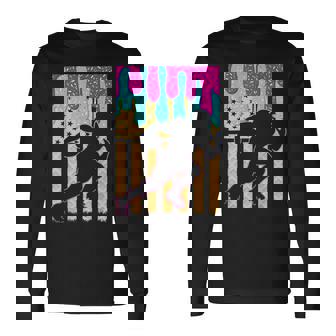 Football Ice Cream Drip Boys Football Player American Flag Long Sleeve T-Shirt | Mazezy