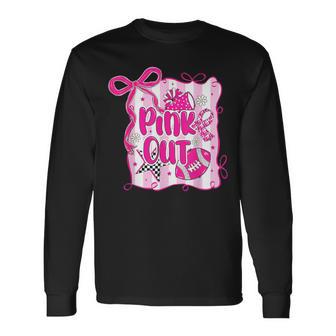 Football Pink Out Team Breast Cancer Awareness Month Womens Long Sleeve T-Shirt - Thegiftio UK