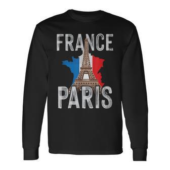 Frankreich Paris Eiffelturm Französische Flagge Zeichen Der Liebe Langarmshirts - Geschenkecke