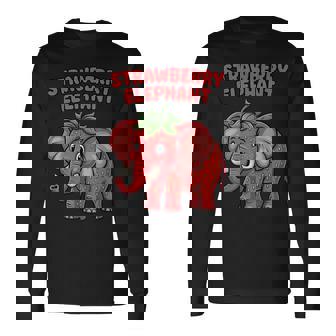 Fresa Elefante Brainrot Memeiral Italiano Dibujos Animados Camiseta de manga larga - Regaloses