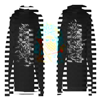 Fresco Piña Piña Colada Playa Diversión Manga Larga Camiseta de manga larga - Regaloses