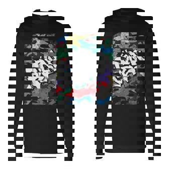 Fresh Hip Hop 80s 90s Old School Camo Rap Urban Slang Long Sleeve T-Shirt | Mazezy