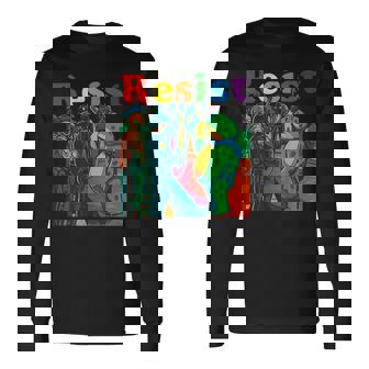 Frogs Resist Portland Frog Protest Vintage Activist Freedom Long Sleeve T-Shirt - Thegiftio