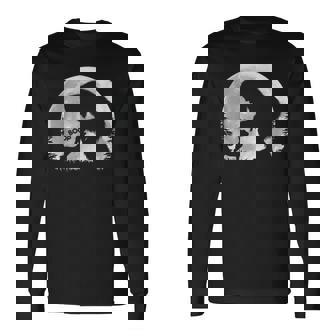 Fun Hand Boop Nose Bigfoot Sasquatch French Bulldog Moon Long Sleeve T-Shirt | Seseable UK