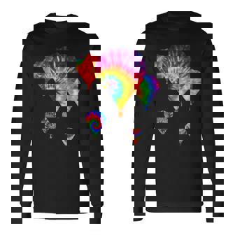 Fun Hot Air Balloon Hippie Tie Dye Ballooning Dk Long Sleeve T-Shirt | Mazezy