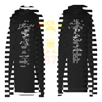 67 Halloween Trick Or Treat Skeleton Boys Six Seven Long Sleeve T-Shirt | Mazezy