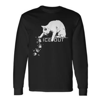 Abolish Ice Out Cat Pushing Icecubes Meme Long Sleeve T-Shirt - Thegiftio UK