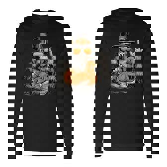 Bigfoot Rock On Turkey Vintage Thanksgiving Boys Men Long Sleeve T-Shirt - Monsterry