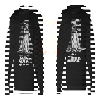 Boxer Dog Halloween Ghost Booxer Dog Mom Spooky Pet Long Sleeve T-Shirt | Seseable UK