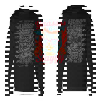 Cat Lovers Yas Queen Slay Humor Aesthetic Women Long Sleeve T-Shirt | Seseable CA