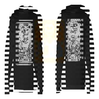 Cheer Dad Tarot Card Skeleton Cheerleading Fathers Day Long Sleeve T-Shirt | Seseable CA