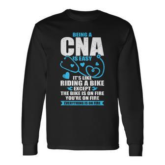 Cna Work Certified Nursing Assistant Long Sleeve T-Shirt | Mazezy