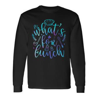 Cooking Lunch Lady What's For Lunch Tie Dye Long Sleeve T-Shirt - Thegiftio UK