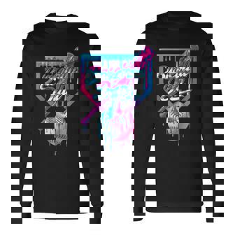 Dad Dada Fathers Day Baseball Ice Cream Drip Birthday Long Sleeve T-Shirt | Seseable FR