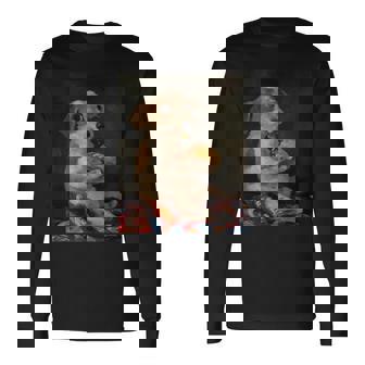 Dog Eating Taco With Hot Sauce Long Sleeve T-Shirt - Monsterry