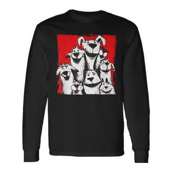 Dog Group Comic Dog Love Long Sleeve T-Shirt - Thegiftio UK