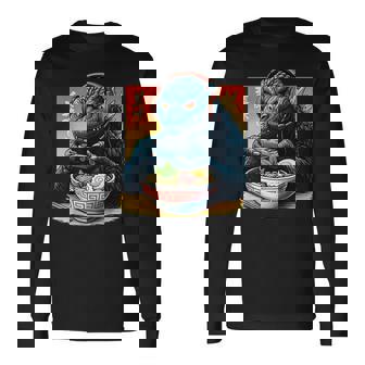 Eating Ramen Japanese Monster Game Lover Birthday Long Sleeve T-Shirt - Monsterry