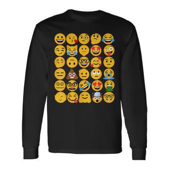 Emoticon Set Long Sleeve T-Shirt - Thegiftio UK