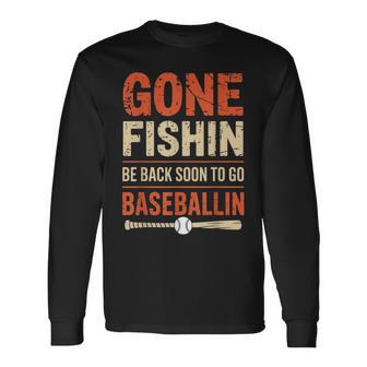Fishing And Baseball Outdoor Long Sleeve T-Shirt - Thegiftio UK
