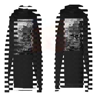 Gen Alpha Meme Soldier Cat Hilarious World War Joke Long Sleeve T-Shirt | Seseable UK