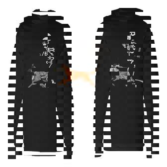 Halloween Belgian Malinois And Skeleton Long Sleeve T-Shirt | Seseable FR