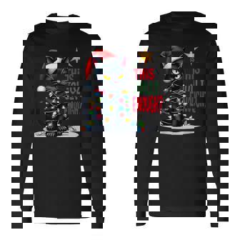 Is This Jolly Enough Christmas Black Cat Men Long Sleeve T-Shirt | Mazezy