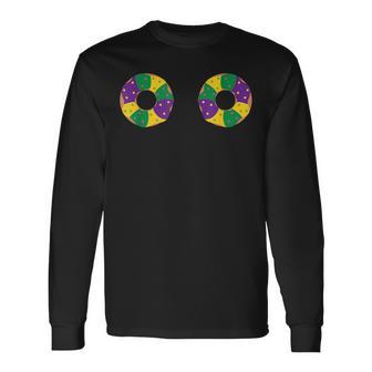 King Cake Boobs Mardi Gras Yall 2025 Long Sleeve T-Shirt - Thegiftio