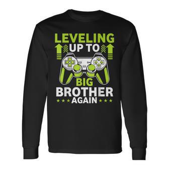 Leveling Up To Big Brother Again Big Bro Announcement Long Sleeve T-Shirt - Thegiftio UK