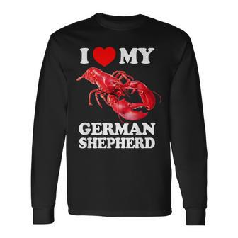 I Love My German Shepherd Lobster Vintage K9 Long Sleeve T-Shirt - Thegiftio UK