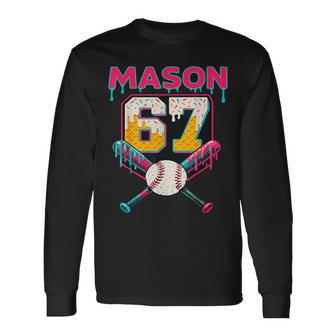Mason 67 Six Seven Sport Meme Ice Cream Drip Graphic Long Sleeve T-Shirt - Thegiftio UK