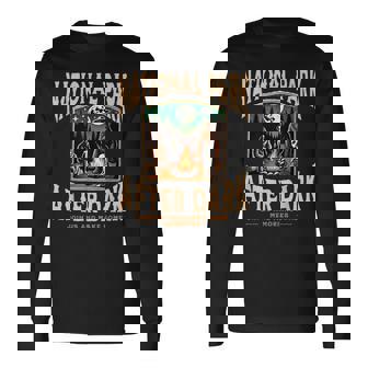 National Park After Dark Alien Bigfoot Campfire Long Sleeve T-Shirt - Monsterry