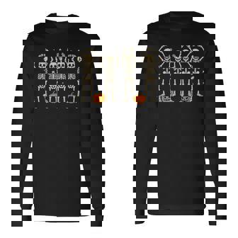 O-H-I-O State Skeleton Ohio Halloween Vintage Long Sleeve T-Shirt | Mazezy