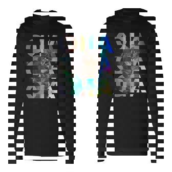 Oiia Oiia Spinning Cat Meme Brainrot Ethel Space Long Sleeve T-Shirt - Monsterry