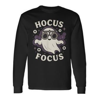 Optometry Hocus Focus Spooky Optometrist Halloween Long Sleeve T-Shirt - Thegiftio UK